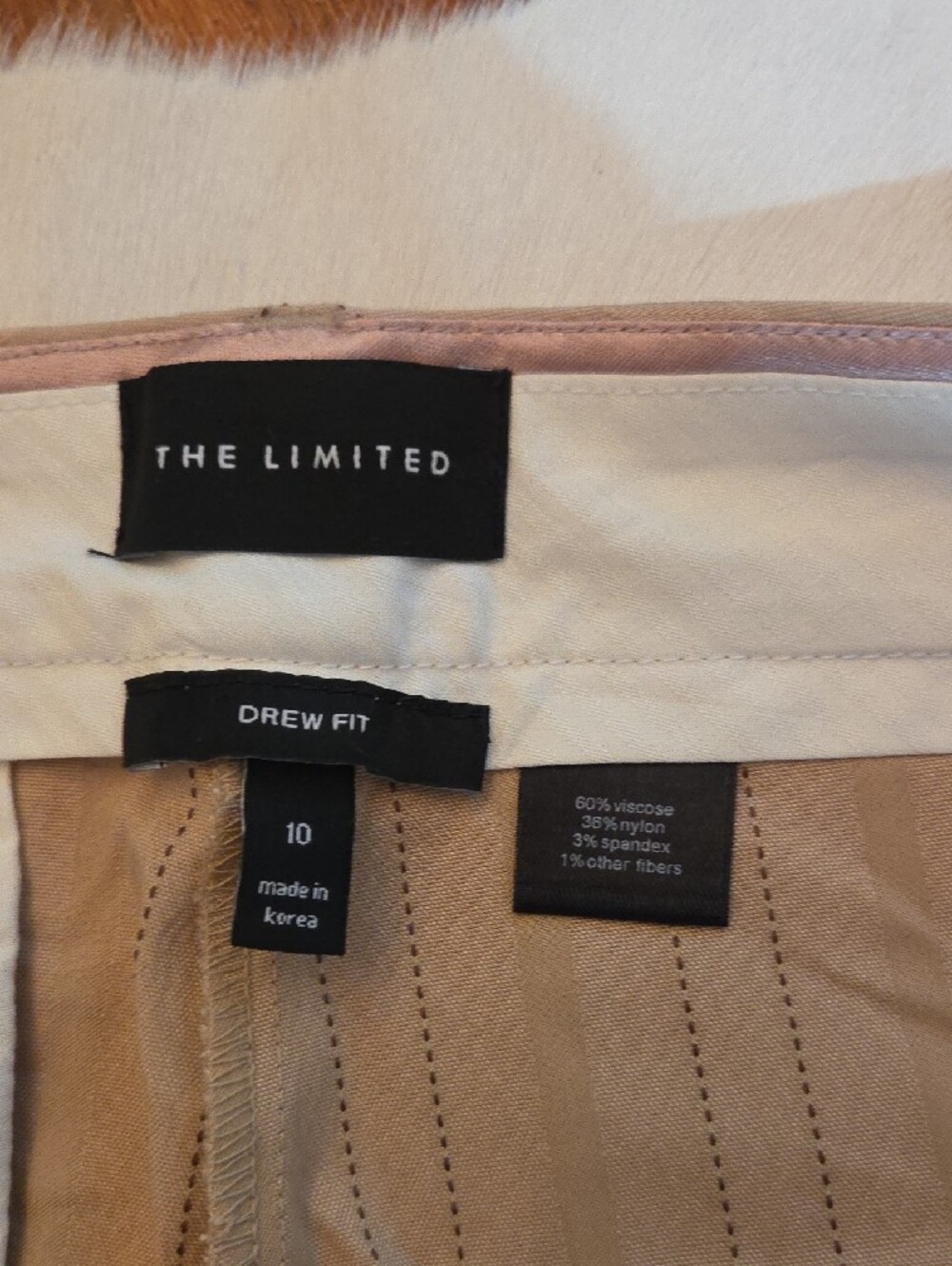 The Limited Beige Pinstripe Dress Pants Drew Fit 10 - Picture 4 of 6